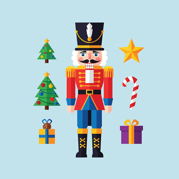 Colorful Nutcracker Soldier Christmas Toy Figure.
