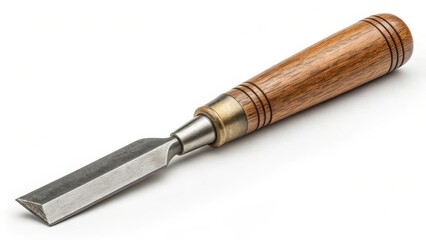 Fototapeta premium Close-up of a wood chisel with a wooden handle