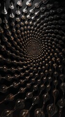 Fototapeta premium Wave-like pattern of harpoons and shields arranged with rhythmic variation, transitioning from dense to sparse and large to small, creating dynamic, natural, and lively composition.