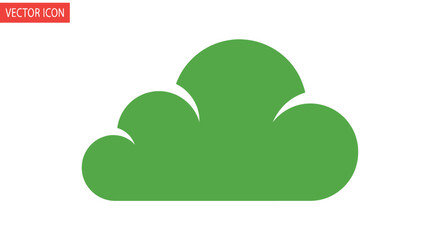 Obraz premium Green cloud icon illustration on white background