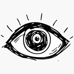 A black spiral shell design combines with a snail eye vector illustration to create a symbolic tattoo pattern and nature concept art. © zixu