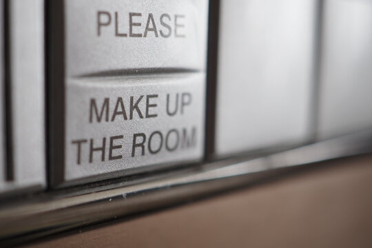 Make up the room request button in hotel
