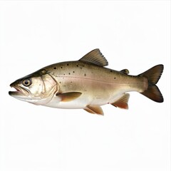 Obraz premium Detailed Illustration of a Brown Trout Fish Isolated on White Background