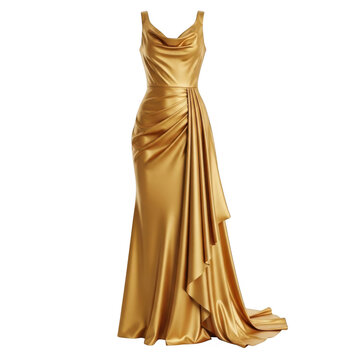 satin dress galleries Anne Fontaine - Black Satin Floor Length Dress with Cowl Neckline for Woman - Lawrence