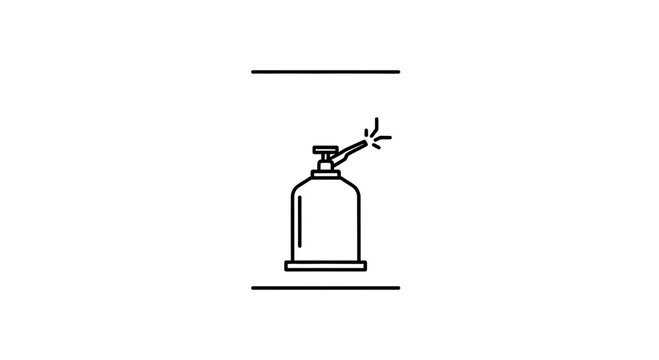 Minimalist line art icon of a classic soda siphon bottle dispensing sparkling beverage design