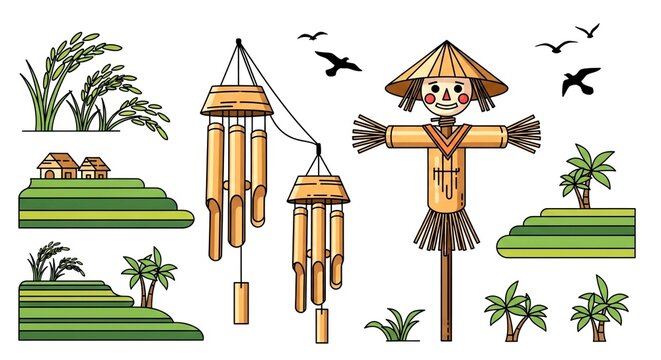 Non-chemical traditional methods for keeping birds away from crops.