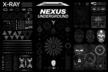 Obraz premium X ray image showcasing nexus underground elements and technical diagrams