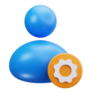 3D User Account Settings Gear Control Icon