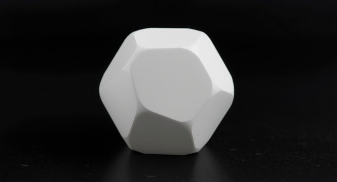 White pentagonal prism demonstrating polygonal geometric design