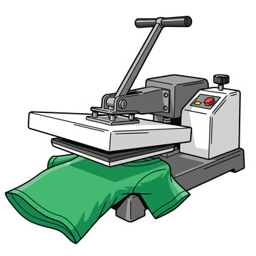 Heat press machine for tshirt printing vector