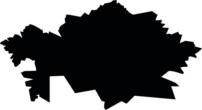 Kazakhstan map silhouette with minimalist black geographic outline vector illustration