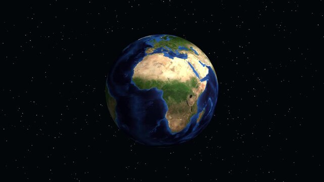 Earth Zoom Animation Focusing on Beihai China Location Coordinates