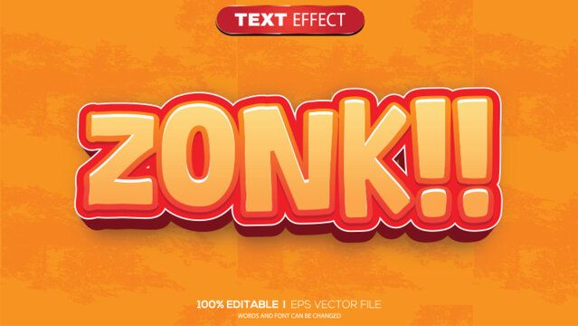 3d text effect zonk theme