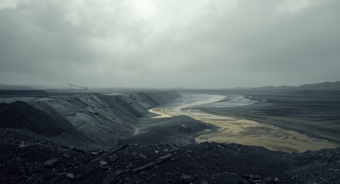 Tailings dump receiving contaminated water flow and environmental risks