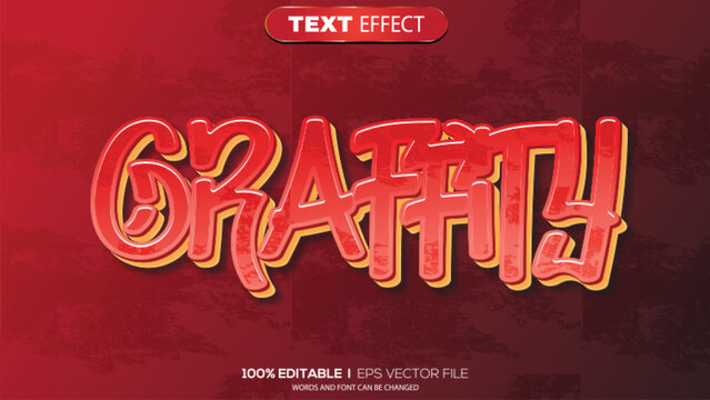 3d text effect graffity theme