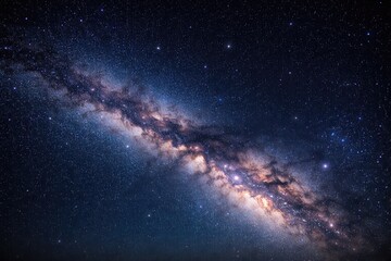 Fototapeta premium Beautiful Milky Way galaxy visible in clear night sky horizontal composition