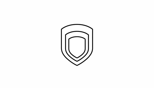Layered Shield Icon, Security Protection Symbol, Safety Emblem, Defense Logo