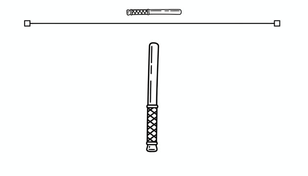 Illustration of a police baton, nightstick, or truncheon, a blunt weapon used for self-defense or law enforcement.
