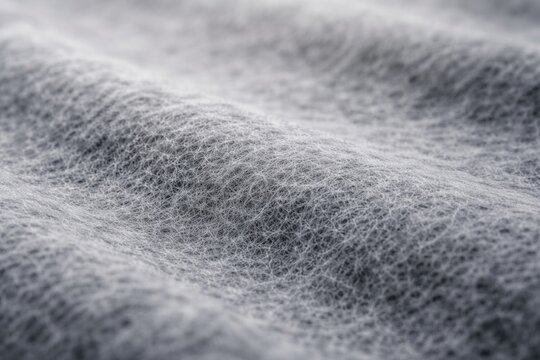 Close up textured grey spunbond nonwoven geotextile fabric background with soft blurred effect