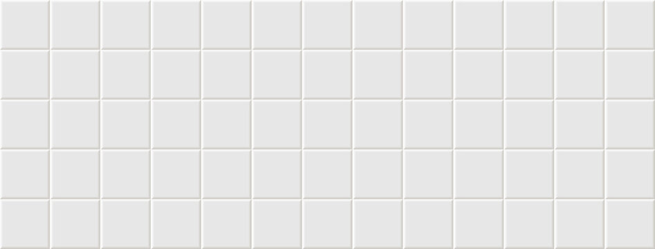 White brick wall texture, seamless cladding tile. Modern minimalist square geometric background. White ceramic tile for kitchen or bathroom. 