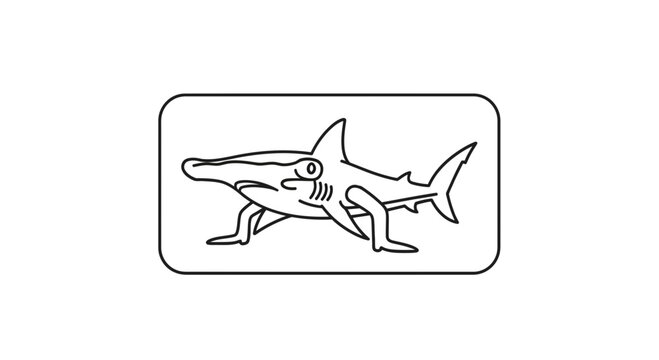 Hammerhead Shark Walking on Legs, Surreal Creature Illustration