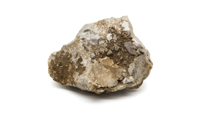 Clean white backdrop with pentlandite nickel sulfide ore sample highlighting important nickel extraction sites