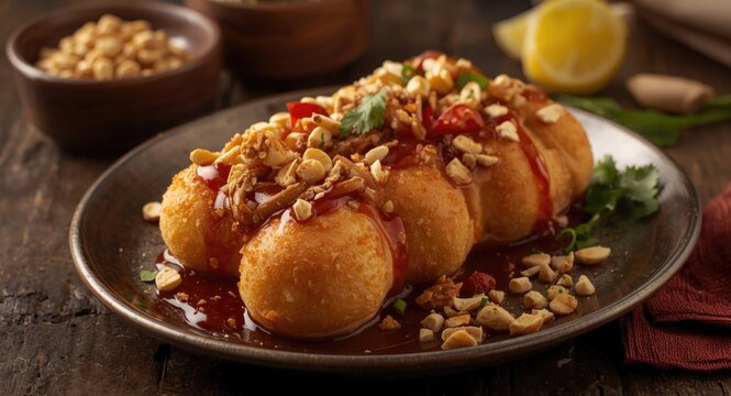 Spicy and Sweet Indian Dabeli with Crunchy Peanuts and Sev