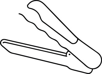Fototapeta premium Essential Hair Straightener Line Art Illustration for Beauty Styling Tools and Salon Equipment