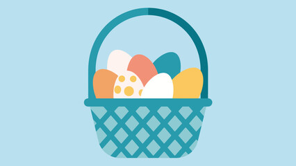 Fototapeta premium Illustration Of Easter Basket Filled With Eggs Vector Design Template