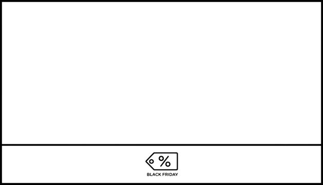 Black Friday Sale Tag with Percentage Symbol and Text