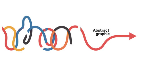 Obraz premium Colorful abstract wavy lines forming a path with an arrow indicating progress and success.