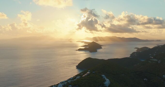 Scenic Coastal Area Of Mandal Point At Sunrise On The Northern Shore Of St. Thomas In The U.S. Virgin Islands.