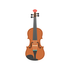 Fototapeta premium Violin vector pattern illustration isolated on white, classical music instrument clipart