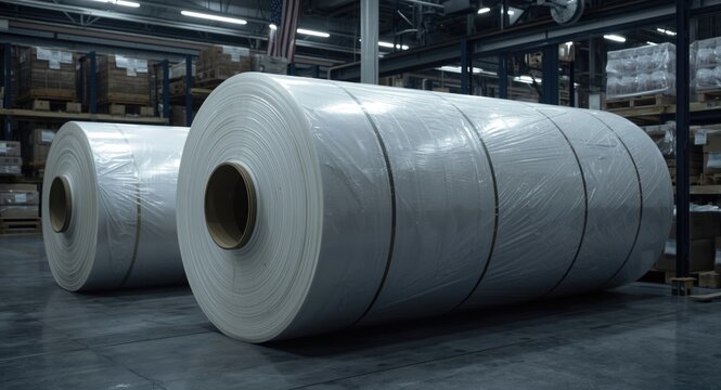 Supersized polyethylene stretch wrap roll for logistics applications