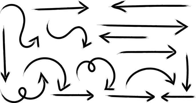 Hand drawn arrows a collection of sketchy directional indicators for design visual communication