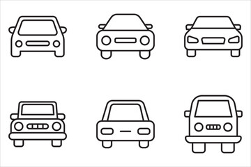 Obraz premium Car icon set. Linear icon collection. Editable outline. Vector illustration.