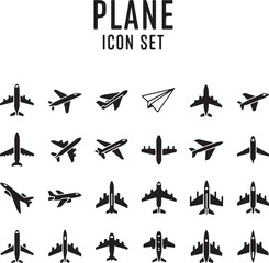 Set glyph icons of plane © MstHazara