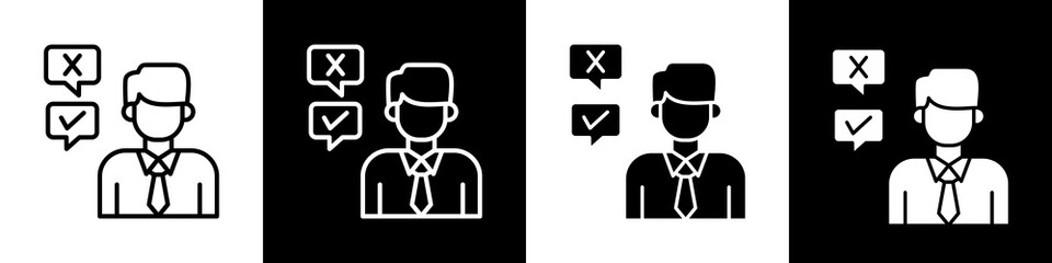 Obraz premium Options black and white icon design concept