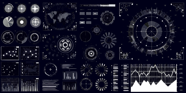 Complex holographic interface displaying data visualizations and world map overlays