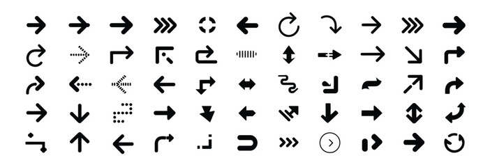 Fototapeta premium Comprehensive set of modern arrow icons for digital interfaces and design projects