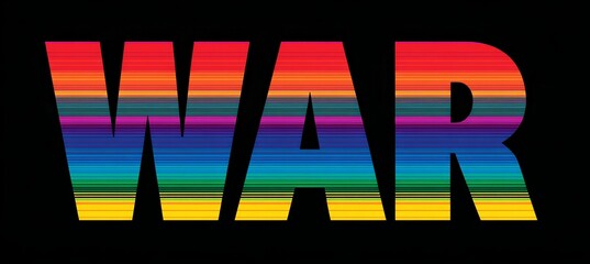 Obraz premium Pride rainbow war text. Generative AI technology.