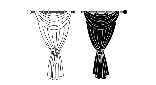 Elegant black and white curtain designs a comparative illustration of drapery styles and window treatments