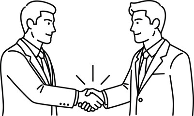 Fototapeta premium Two businessmen shaking hands in a gesture of agreement and partnership