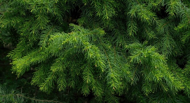 Vibrant deodar tree needles forming intricate foliage patterns