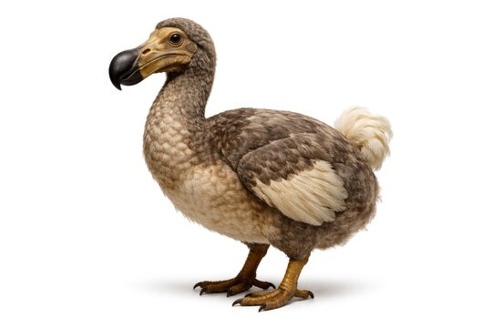 Stuffed dodo bird isolated on plain white background with clear details