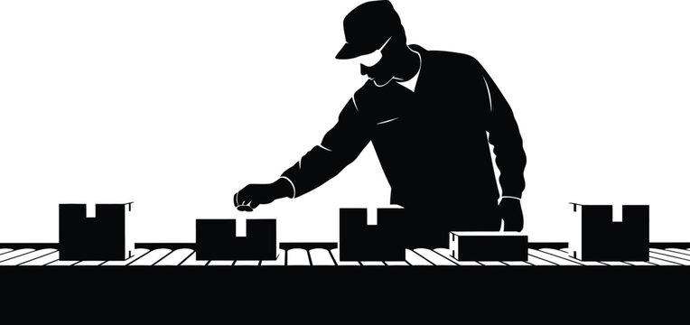 Silhouetted dj mixing music at a nightclub or event