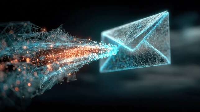 Digital email illustration, capturing the essence of digital communication. ..Created with Generative AI, not depicting real subjects.