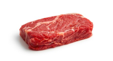 Obraz premium Raw beef cut isolated against a clean white backdrop