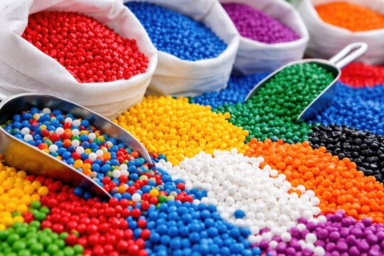 Polymer master batch granules for plastic banner manufacturing
