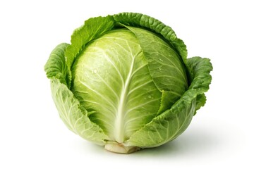 Obraz premium Fresh cabbage isolated on clean white backdrop